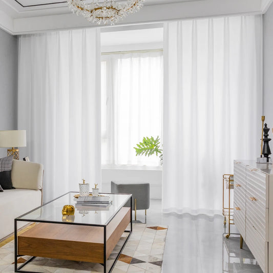 Luxury White Curtains for Living Room and Bedroom