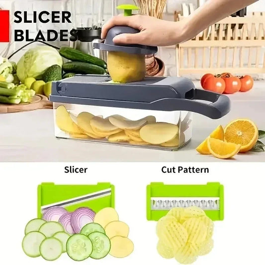 Multifunctional Vegetable Chopper & Slicer 14 / 16 pcs