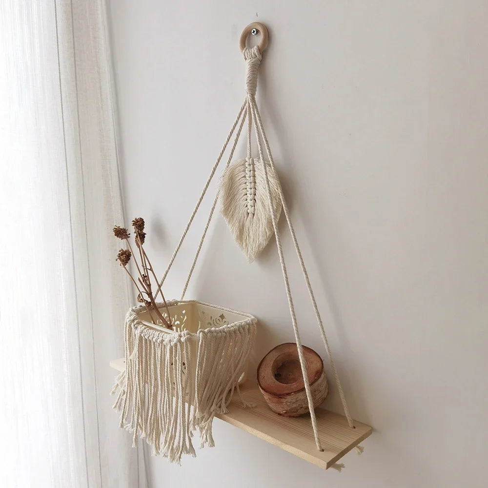 Macrame Wall Hanging Shelf Home Decor